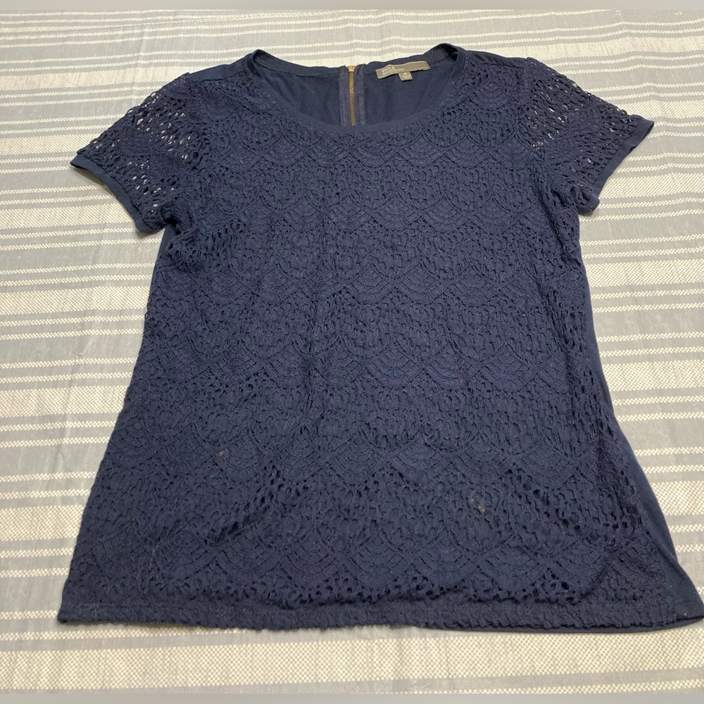 💛TODAY***$13***89th & Madison navy blue cap lined sleeve top.